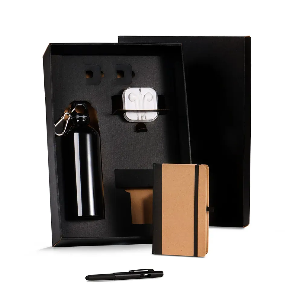 Kit Squeeze, Fone, Caderno E Caneta - Preto - 4 Pçs - Thumbnail 2