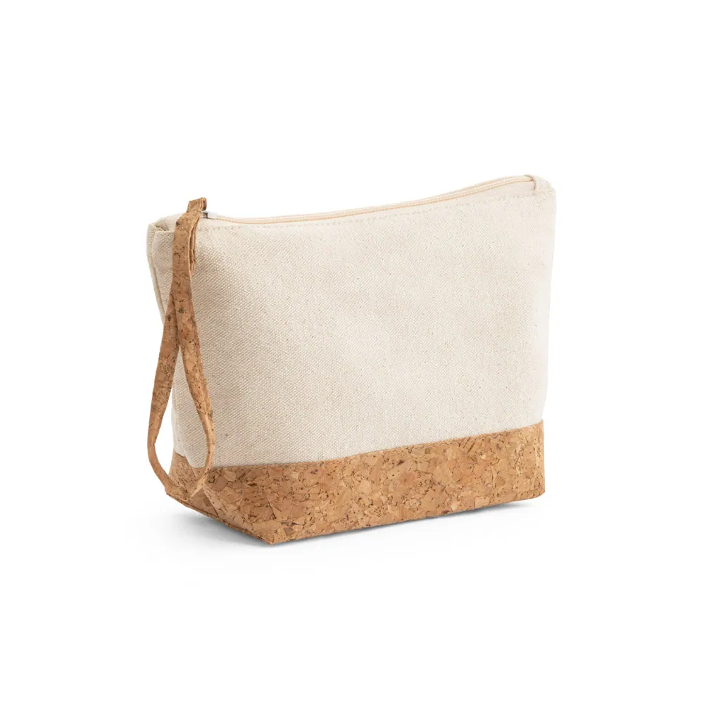 BLANCHETT. Bolsa de cosméticos 100% de algodão (280 g/m²) com detalhes em cortiça - Thumbnail 3