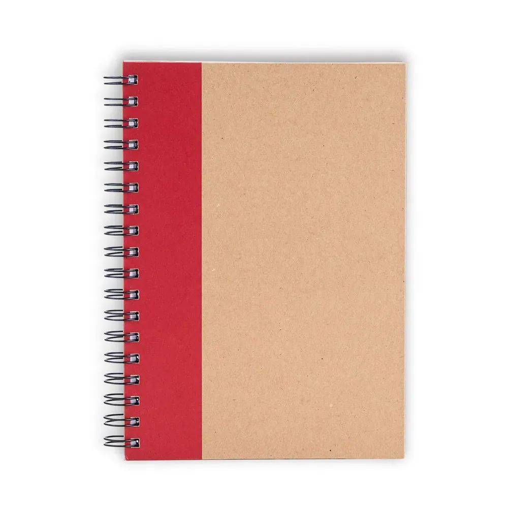 Caderno Pautado Com Wire-O - 23X18Cm - Bege/Vermelho - Thumbnail 4