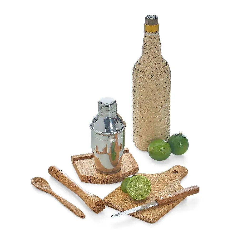 Kit Para Caipirinha Em Bambu / Madeira - 0,35 L - 6 Pçs - Thumbnail 4