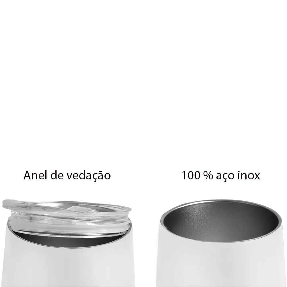 Copo Térmico C/ Tampa - Branco - 340 Ml - Thumbnail 4