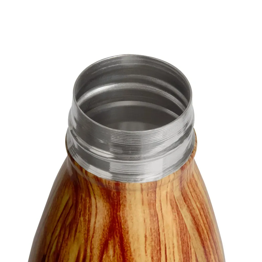 Garrafa Com Tampa Em Aço Inox - Amadeirado - 750Ml - Thumbnail 5