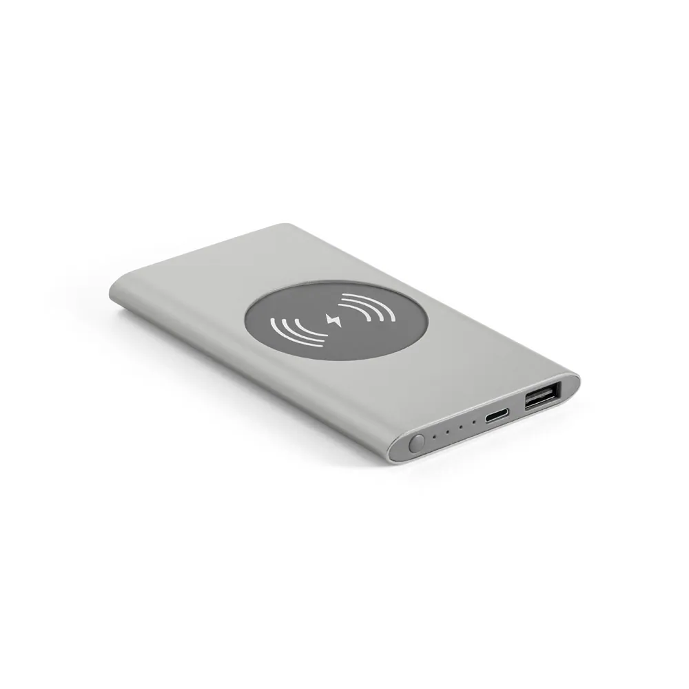 CASSINI 4.0. Bateria portátil com carregador por indução em alumínio 100% reciclado (4.000 mAh) - Thumbnail 4
