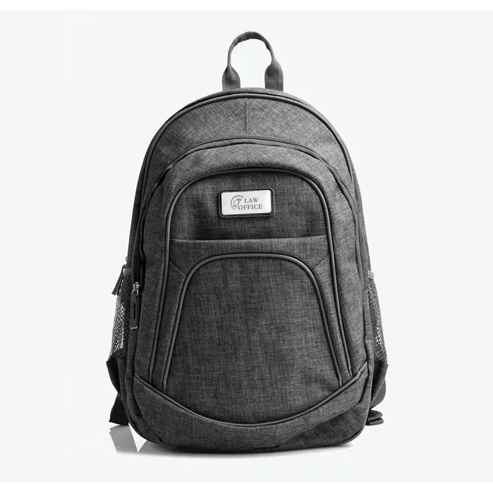 Mochila Em Poliéster 300D - Melange Cinza - Thumbnail 2