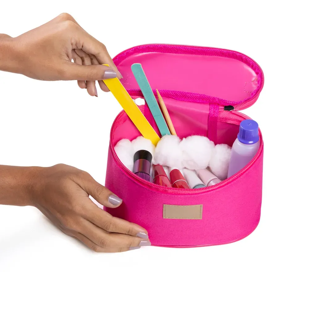 Bolsa De Cosmeticos Em Oxford/Pvc - Rosa - Thumbnail 4