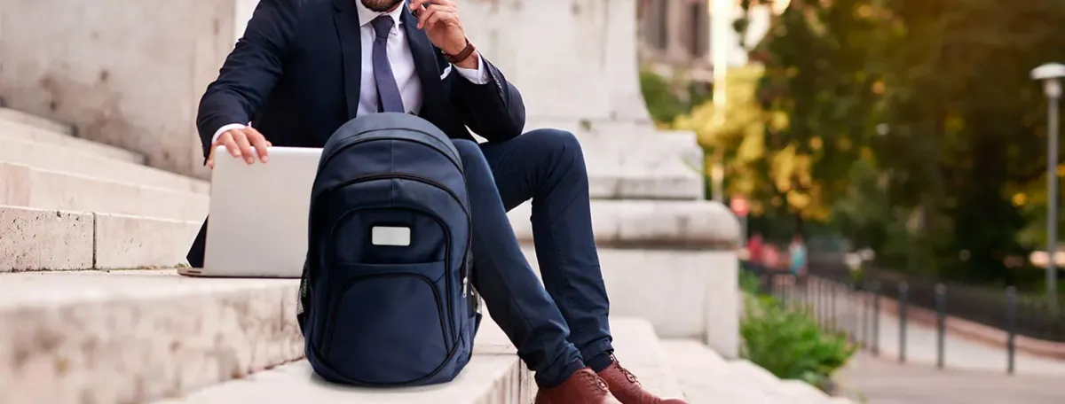 Mochila Azul Em Polyester 1680D / 600D - Thumbnail 7