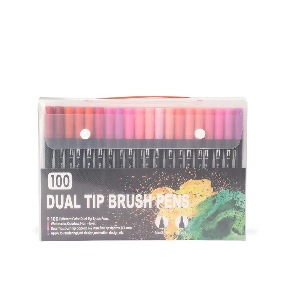 Kit Canetinhas Ponta Dupla 100 Cores