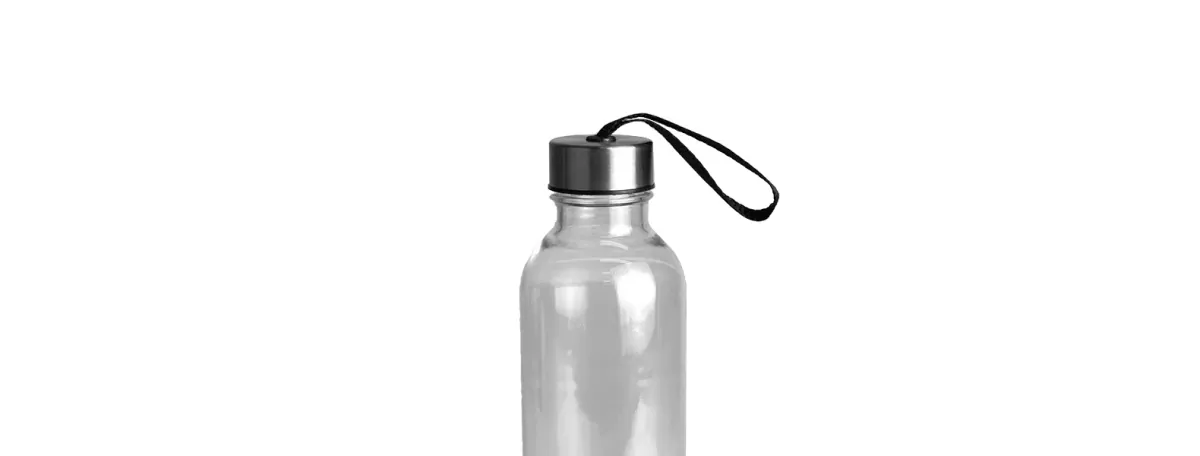 Garrafa Plástica Transparente Com Tampa Em Aço Inox - 600Ml - Thumbnail 3
