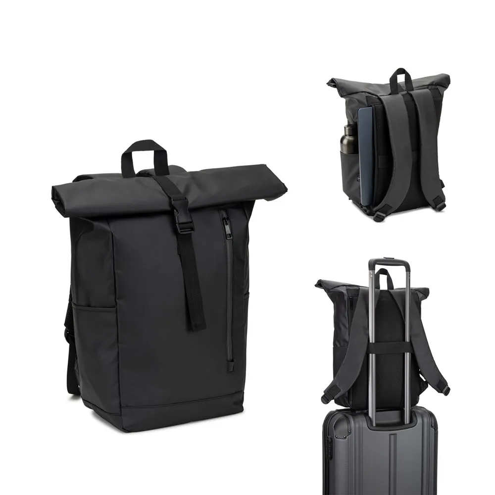 OSASCO BPACK. Mochila "Roll top" (14") em poliéster reciclado 600D de alta densidade com revestimento resistente à água (20 L)