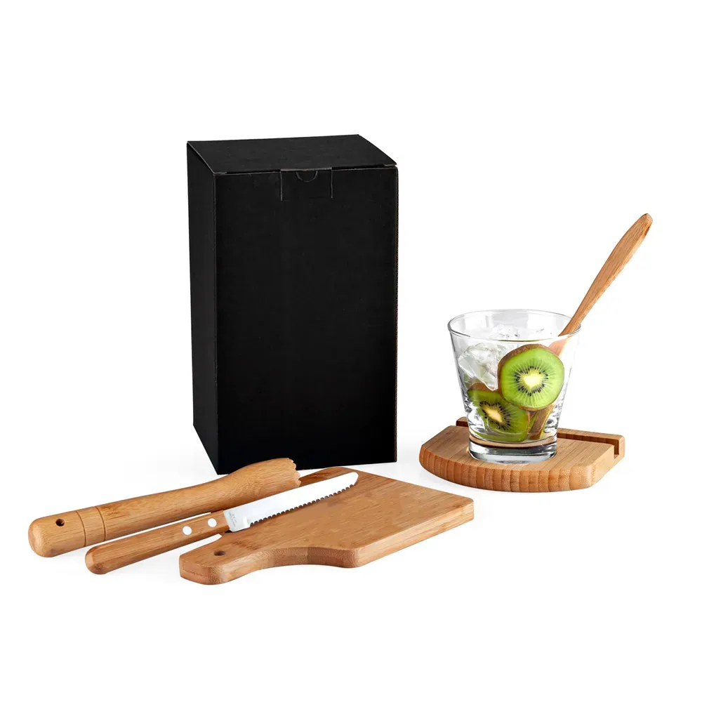Kit Para Caipirinha Em Bambu / Madeira Ibiza - 0,35 L - 6 Pçs - Thumbnail 2