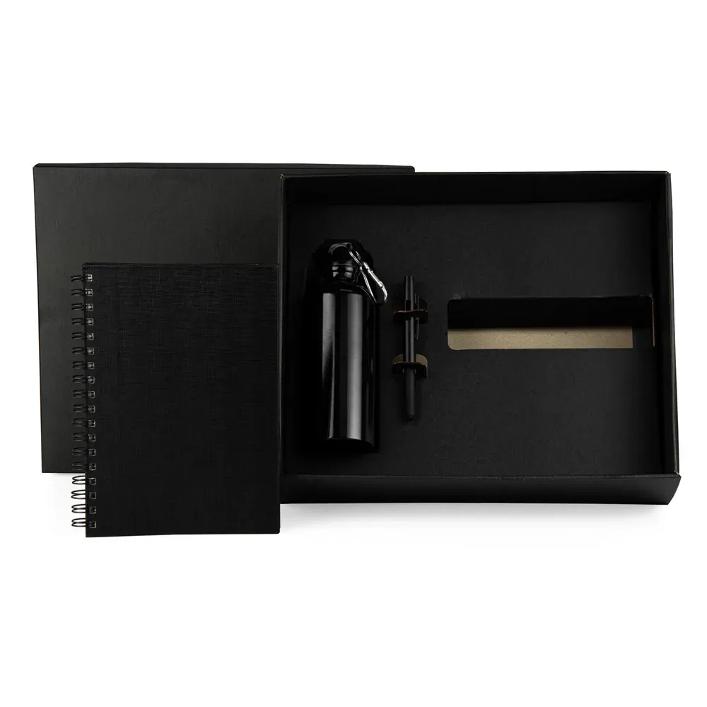 Kit Com Squeeze, Caneta E Caderno - 3 Pçs