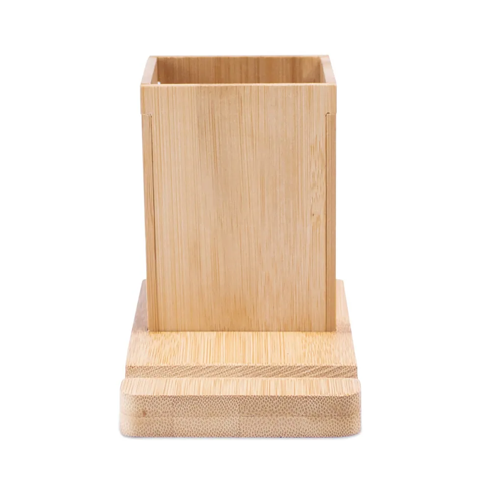 ERWIN. Conjunto de secretária com suporte para celular e copo, em bambu - Thumbnail 3