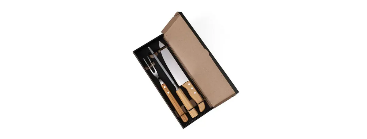 Kit Com Faca 8, Chaira E Garfo - 3 Pçs