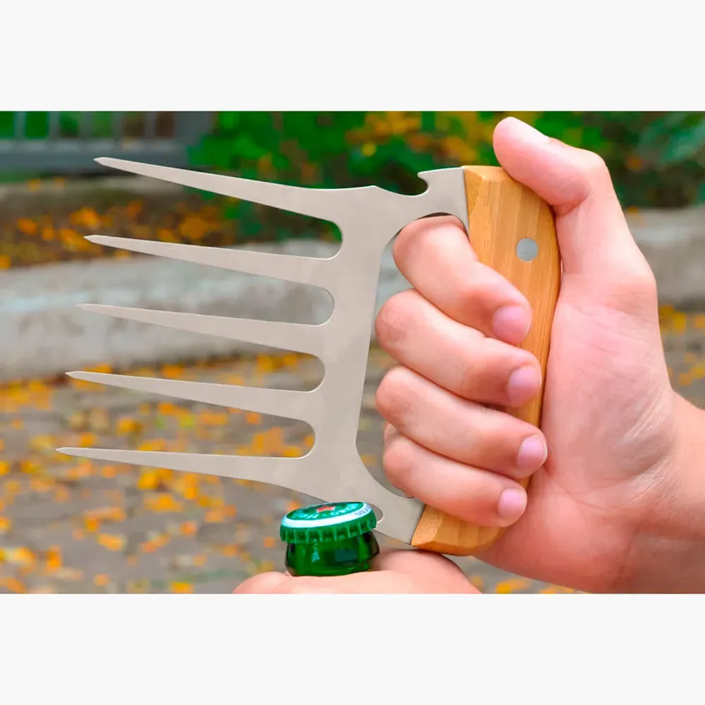 Garfos Com 5 Dentes Em Madeira - Inox - 11,5X14,5Cm - 2 Pçs - Thumbnail 5