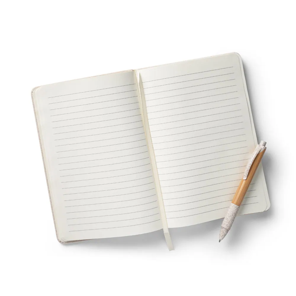 NERVAL. Caderno A5 de capa dura em linho (230 g/m²), com páginas pautadas - Thumbnail 5