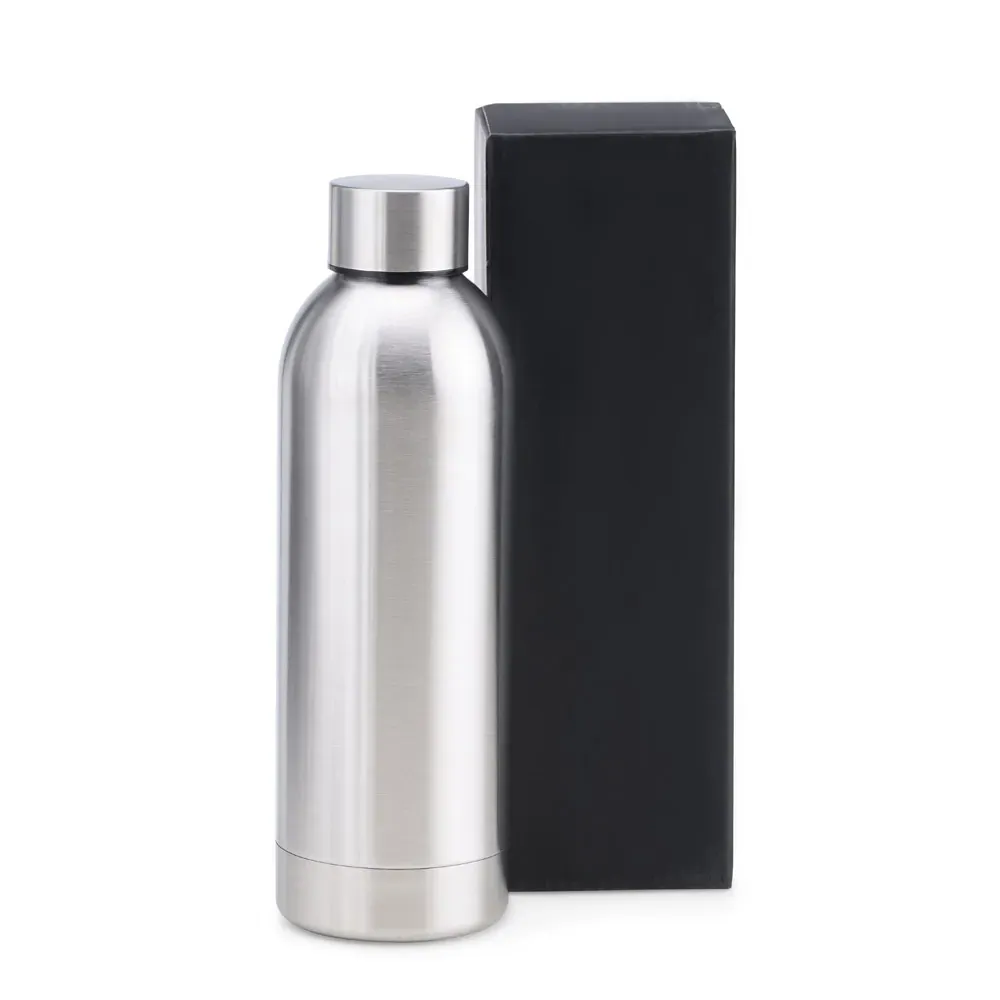 Garrafa Em Inox Parede Dupla - Prata - 500 Ml