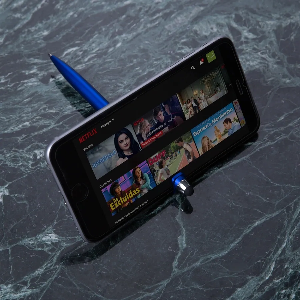 Caneta Plástica Touch com Suporte - Thumbnail 3