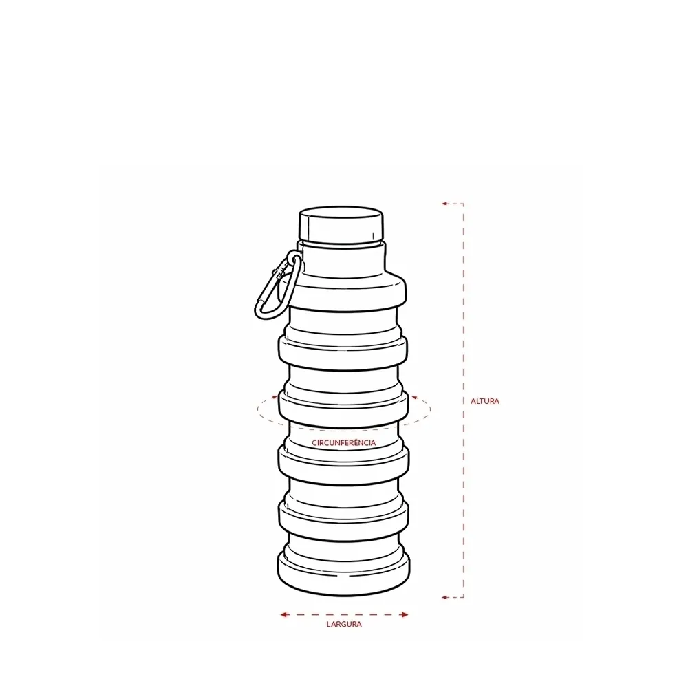 Garrafa Retrátil Silicone 500ml - Thumbnail 6