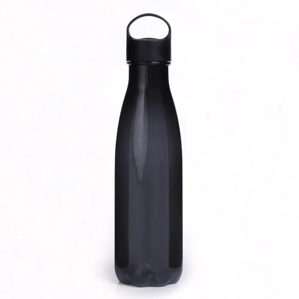 Garrafa Plástica Preta Com Tampa - 550Ml