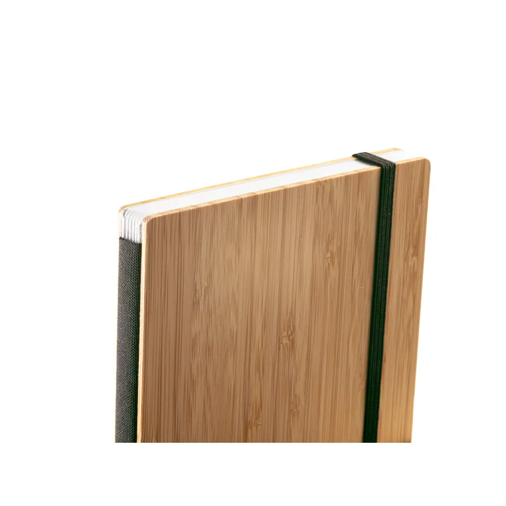 BUARQUE A5. Caderno A5 de capa e contracapa em placa de bambu e lombada em PET 100% reciclado, com páginas pautadas recicladas - Thumbnail 4