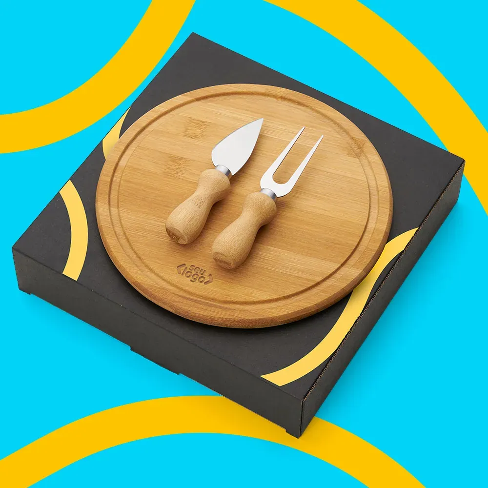 Conj. Para Queijo Em Bambu / Inox - 3 Pçs