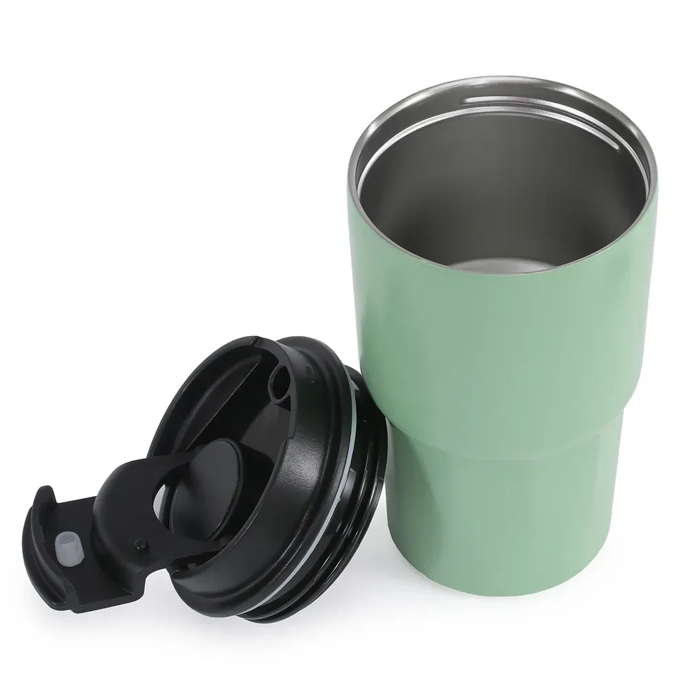 Copo Térmico Em Aço Inox - Verde Claro - 450 Ml - Thumbnail 4