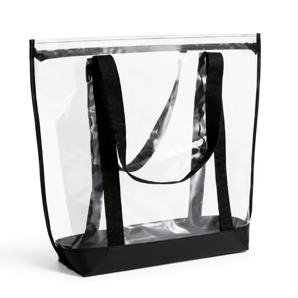 Sacola Transparente Em Pvc / Nylon 600 - Preta
