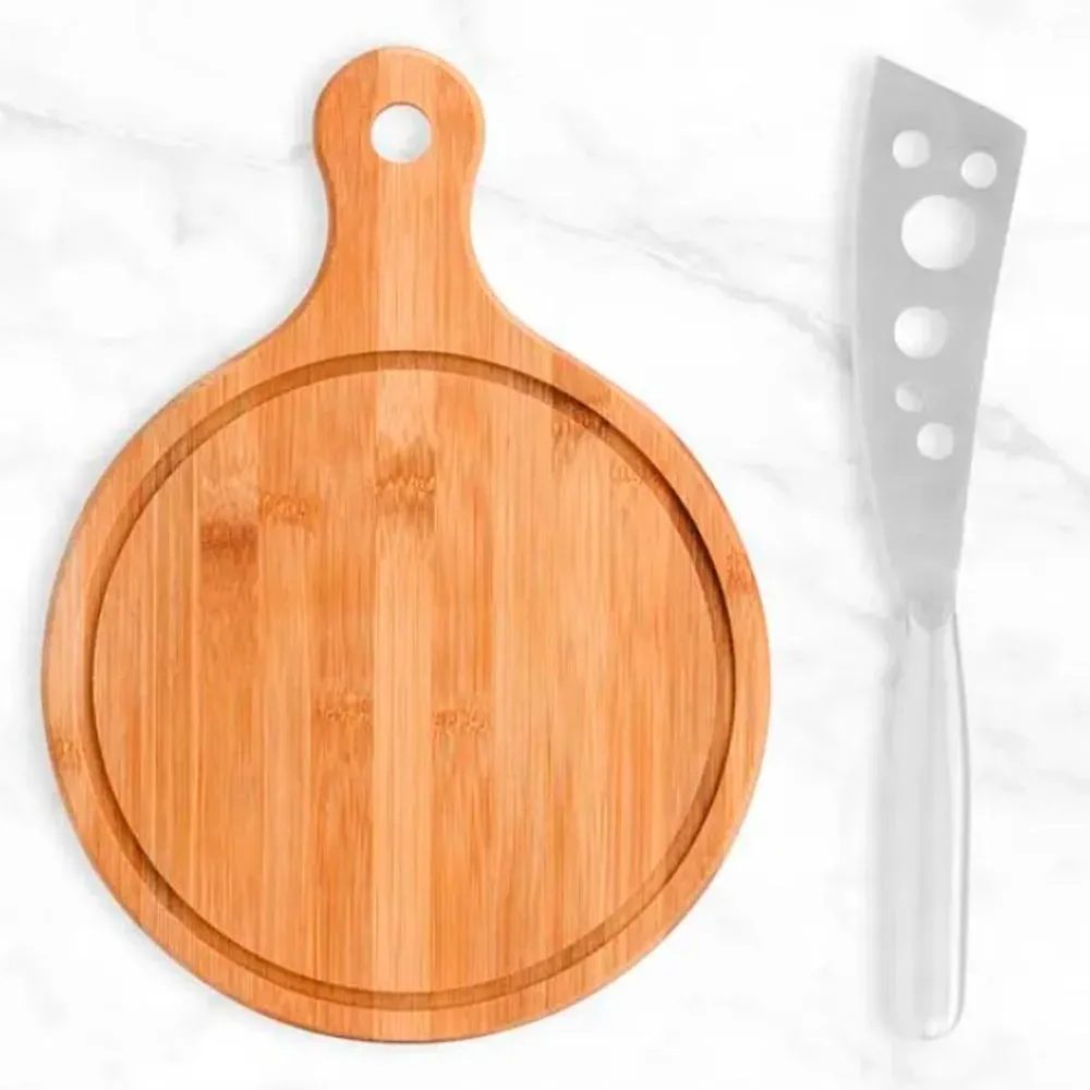 Kit Para Queijo Em Bambu / Inox - 2 Pçs - Thumbnail 3