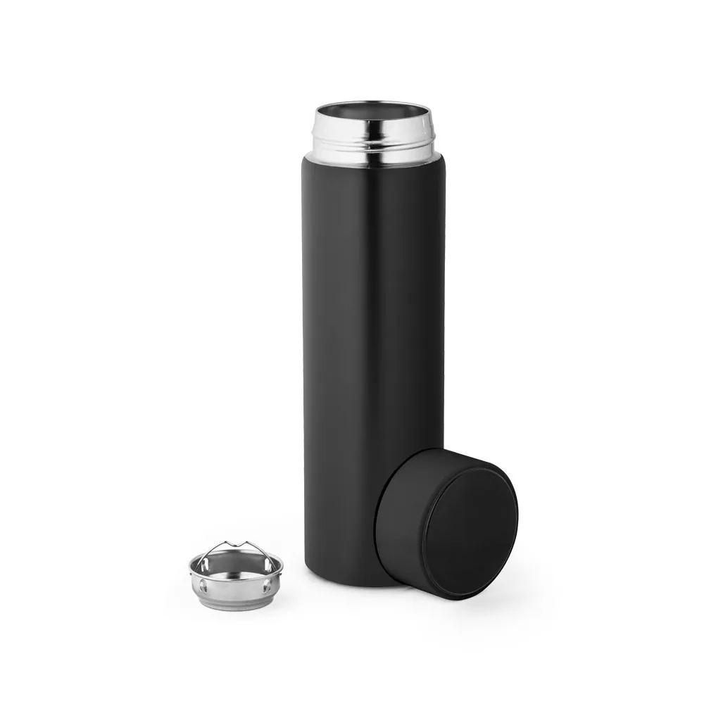 ROSSI. Garrafa térmica em aço inox de parede dupla isolada a vácuo, com termômetro digital (450 mL) - Thumbnail 10