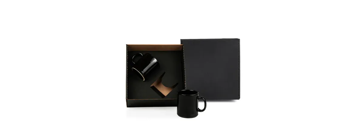 Kit Canecas Em Cerâmica Preta - 270Ml