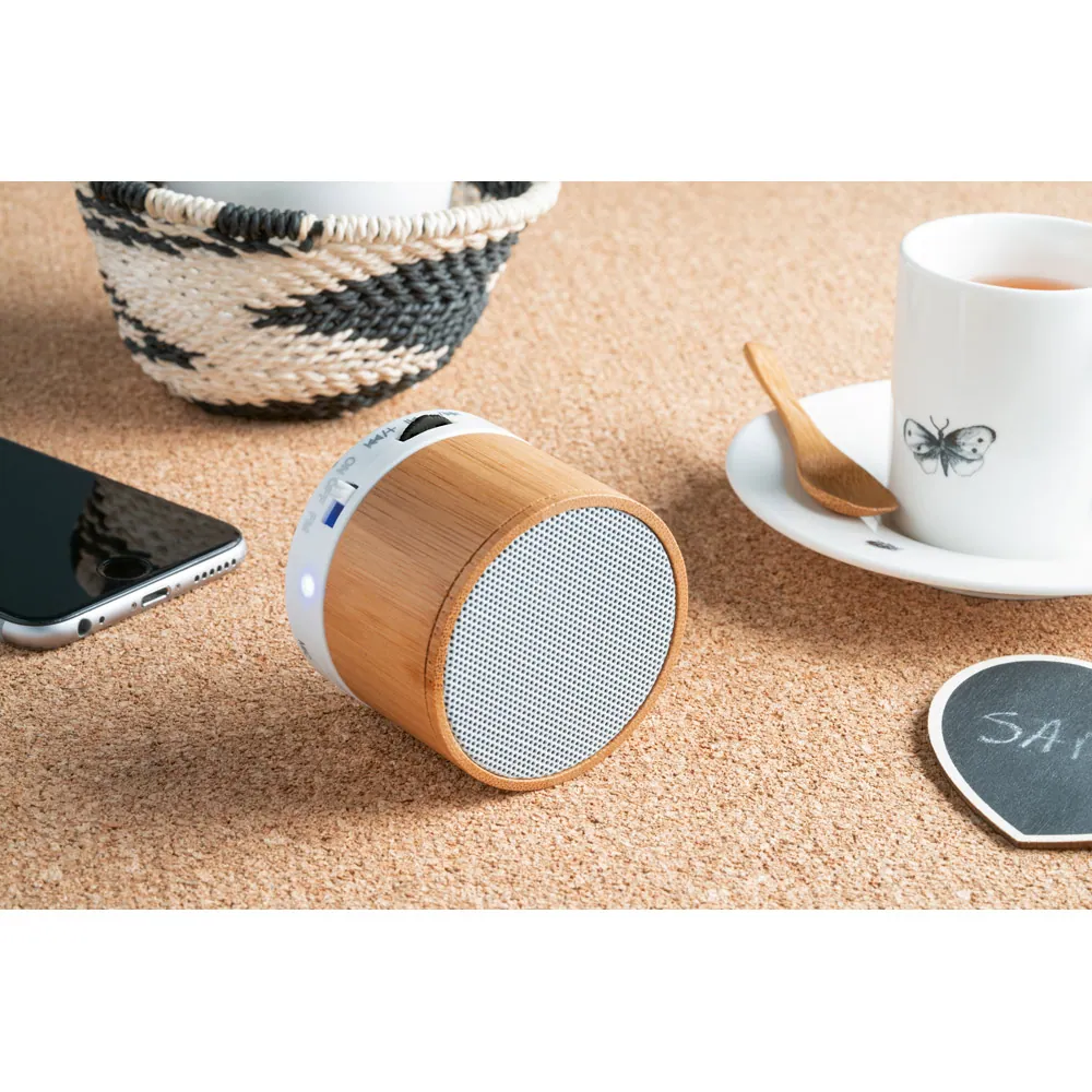 GLASHOW ECO. Caixa de som em bambu com microfone - Thumbnail 6