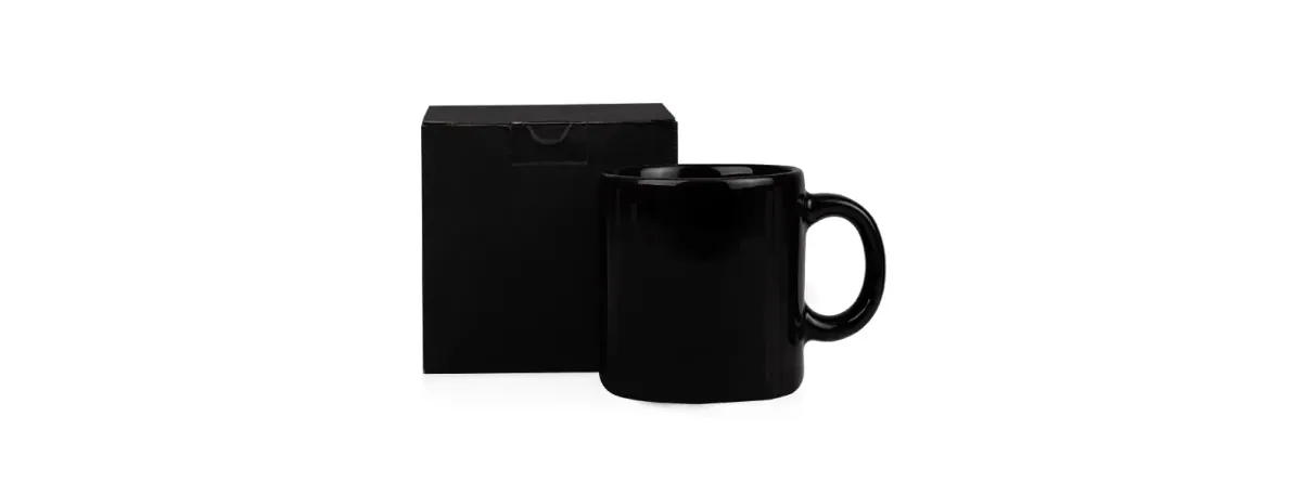 Caneca Em Cerâmica Preta - 270Ml