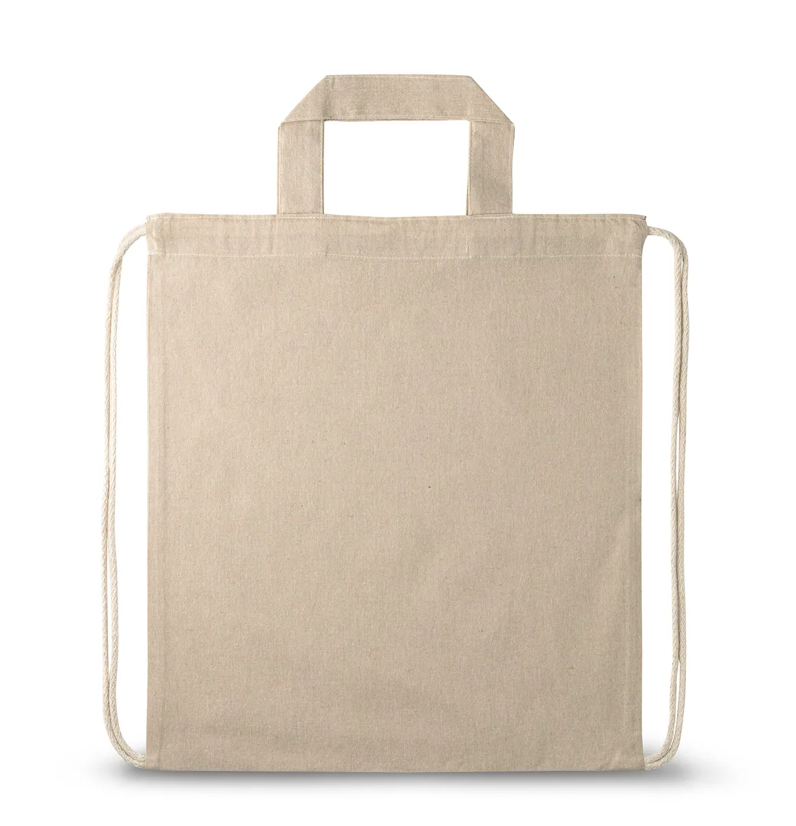 RISSANI. Sacola tipo mochila em 70% algodão reciclado e 30% poliéster reciclado (140g/m²) sem tingimento - Thumbnail 8