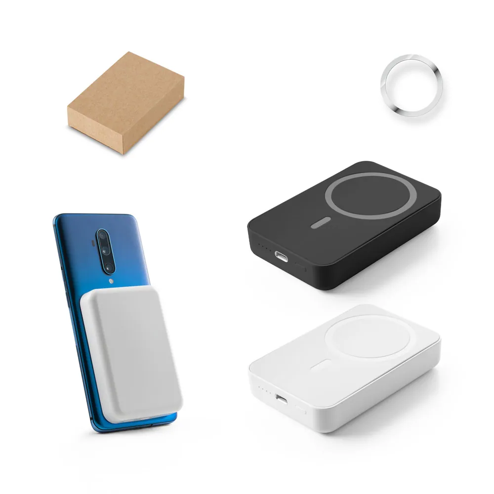 AMPERE 10. Bateria portátil magnética com carregador por indução super-rápido (10.000 mAh), em ABS 100% reciclado