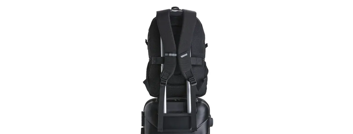 Mochila Em Polyester/Pu - Premium - 22L - Preta - Thumbnail 6