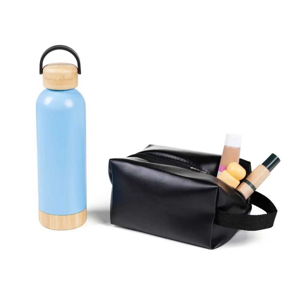 Kit Garrafa E Necessaire - Azul/Preto - 2 Pçs - Thumbnail 4