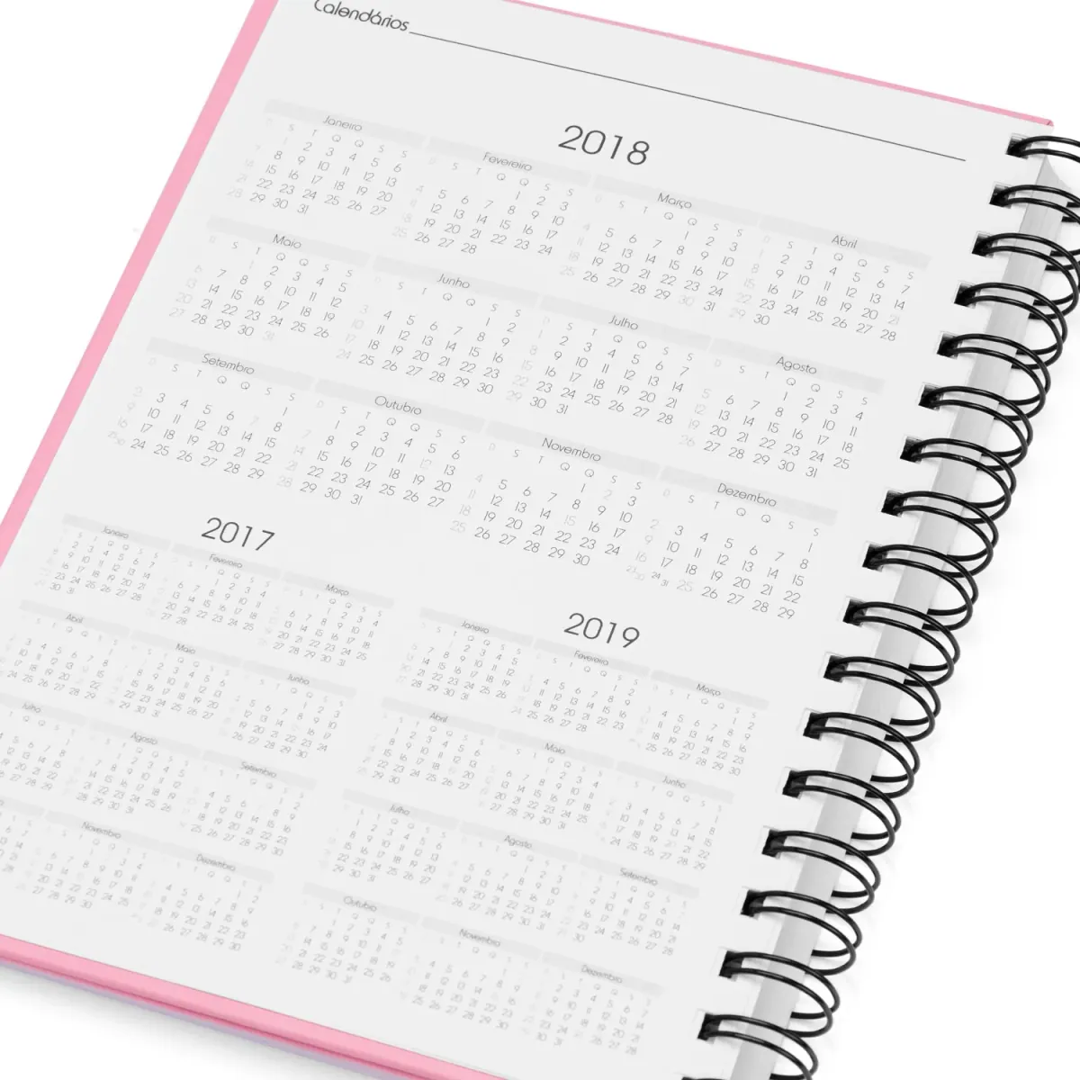 Caderno Pautado Com Wire-O - Rosa - 23,5X18Cm - 100 Fls - Thumbnail 4