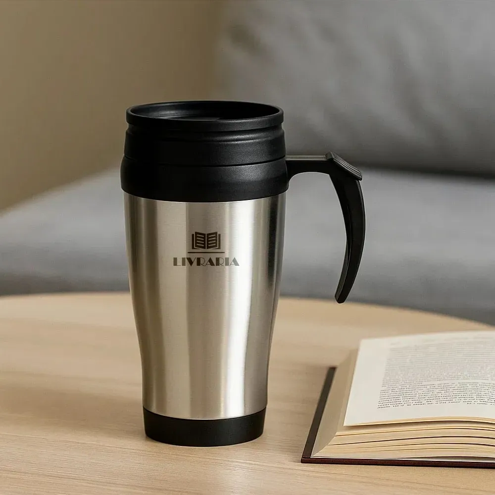 Caneca Revestida Em Aço Inox - 410 Ml - Preta. - Thumbnail 7