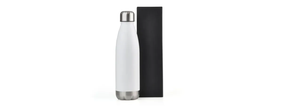Garrafa Com Tampa Em Aço Inox - Branca - 750Ml