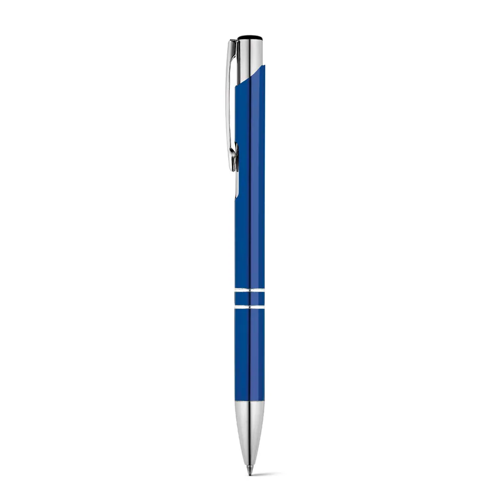 BETA. Caneta esferográfica em alumínio com acabamento metalizado e escrita em azul - Thumbnail 8
