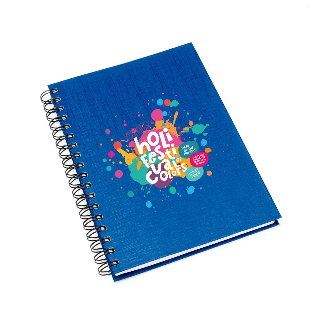 Caderno Pautado Com Wire-O - Azul - 23,5X18Cm - 100 Fls - Thumbnail 6