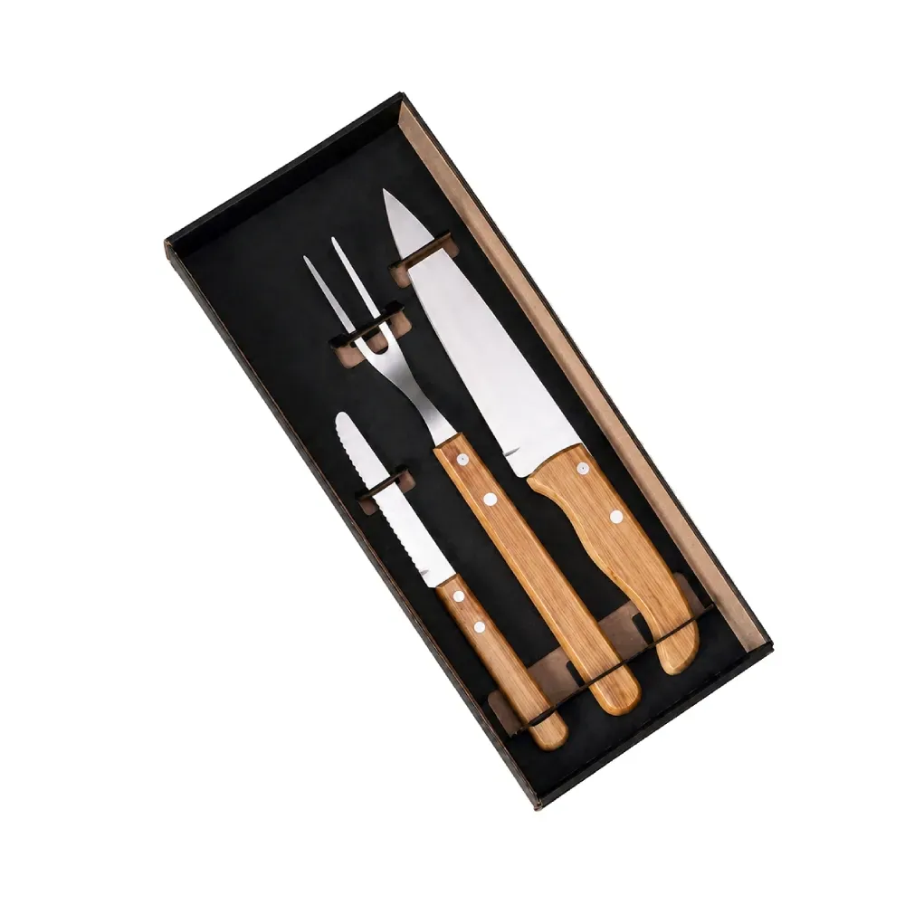 Kit De Facas Com Tamanho 7, 4 E Garfo - 3 Pçs