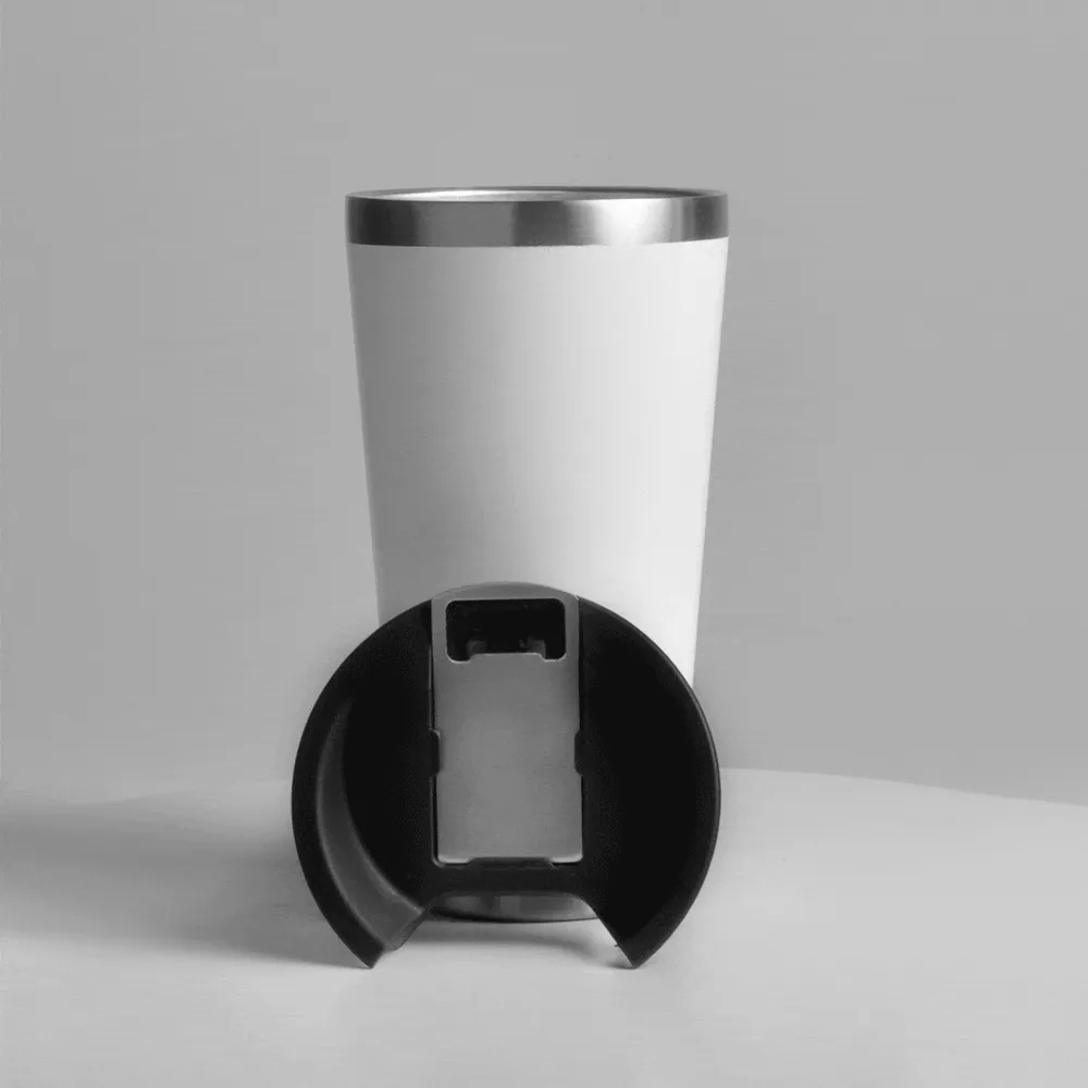 Copo Térmico C/ Tampa E Abridor - Branco - 500 Ml - Thumbnail 6