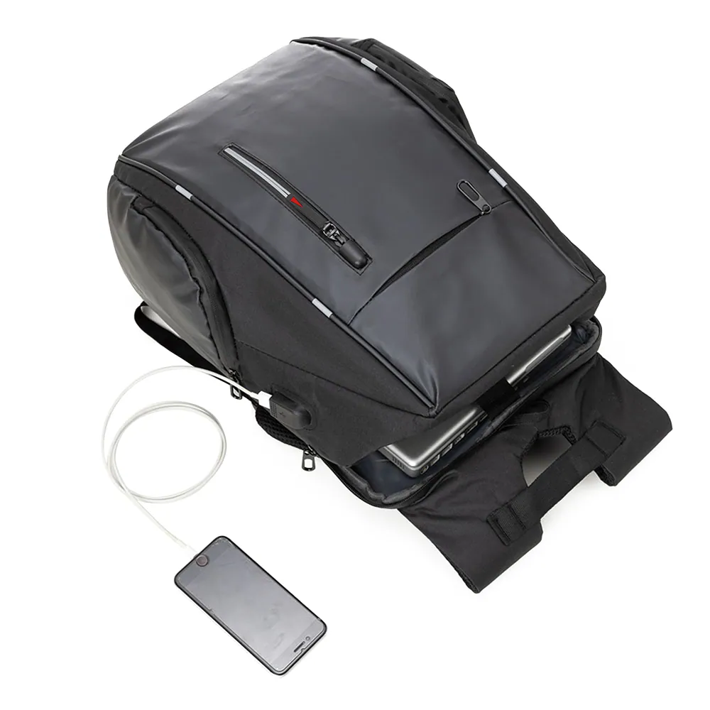 Mochila para Notebook em Poliéster e PU - Thumbnail 4