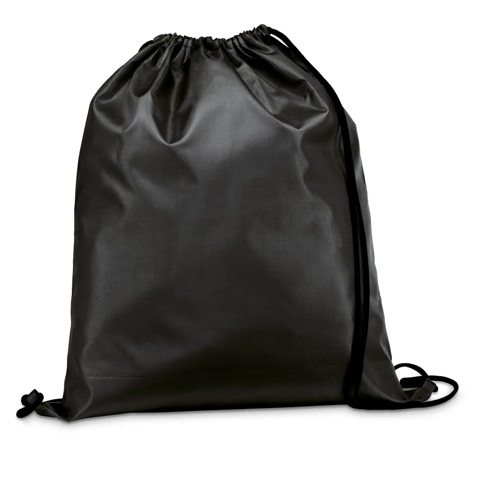 CARNABY. Sacola tipo mochila em 210D com cordões em preto - Thumbnail 3