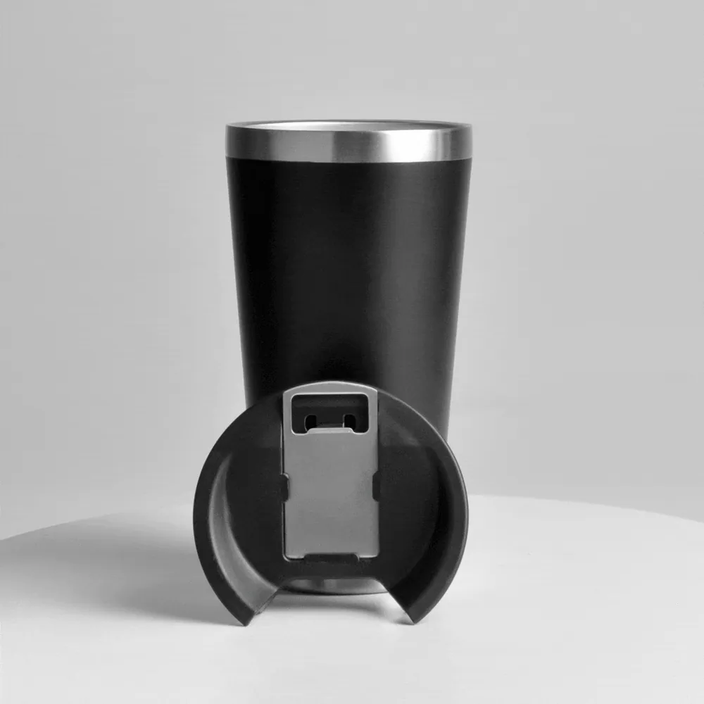 Copo Térmico C/ Tampa E Abridor - Preto - 500 Ml - Thumbnail 6