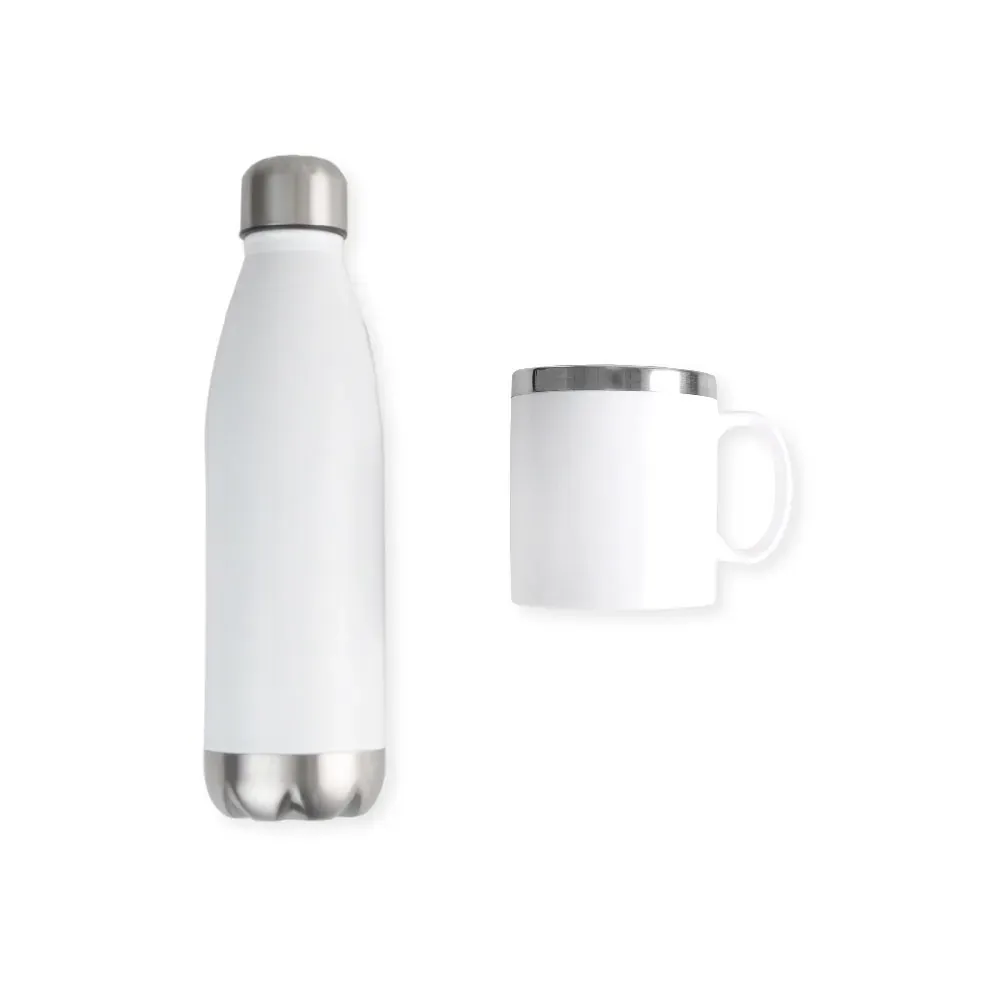 Kit Com Garrafa E Caneca Branca - Thumbnail 2
