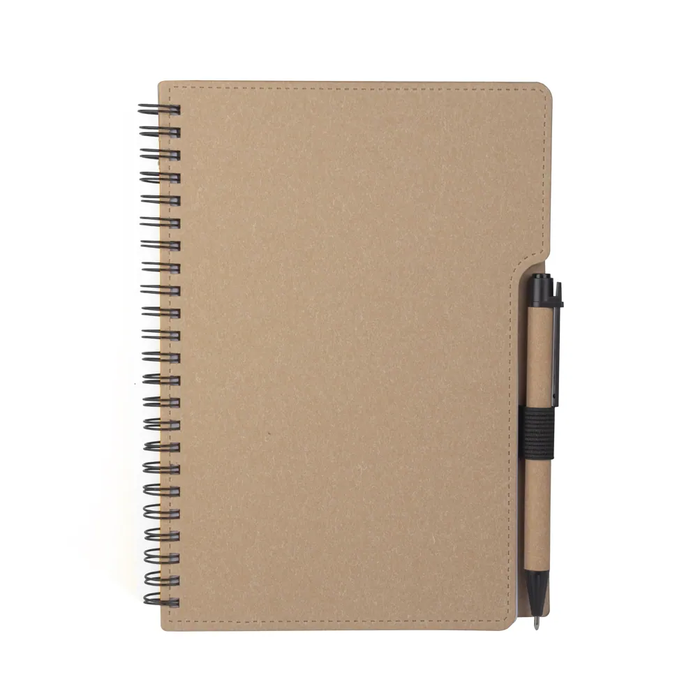 Caderno A5 Capa em Papelão Reciclado c/ Caneta - Thumbnail 3