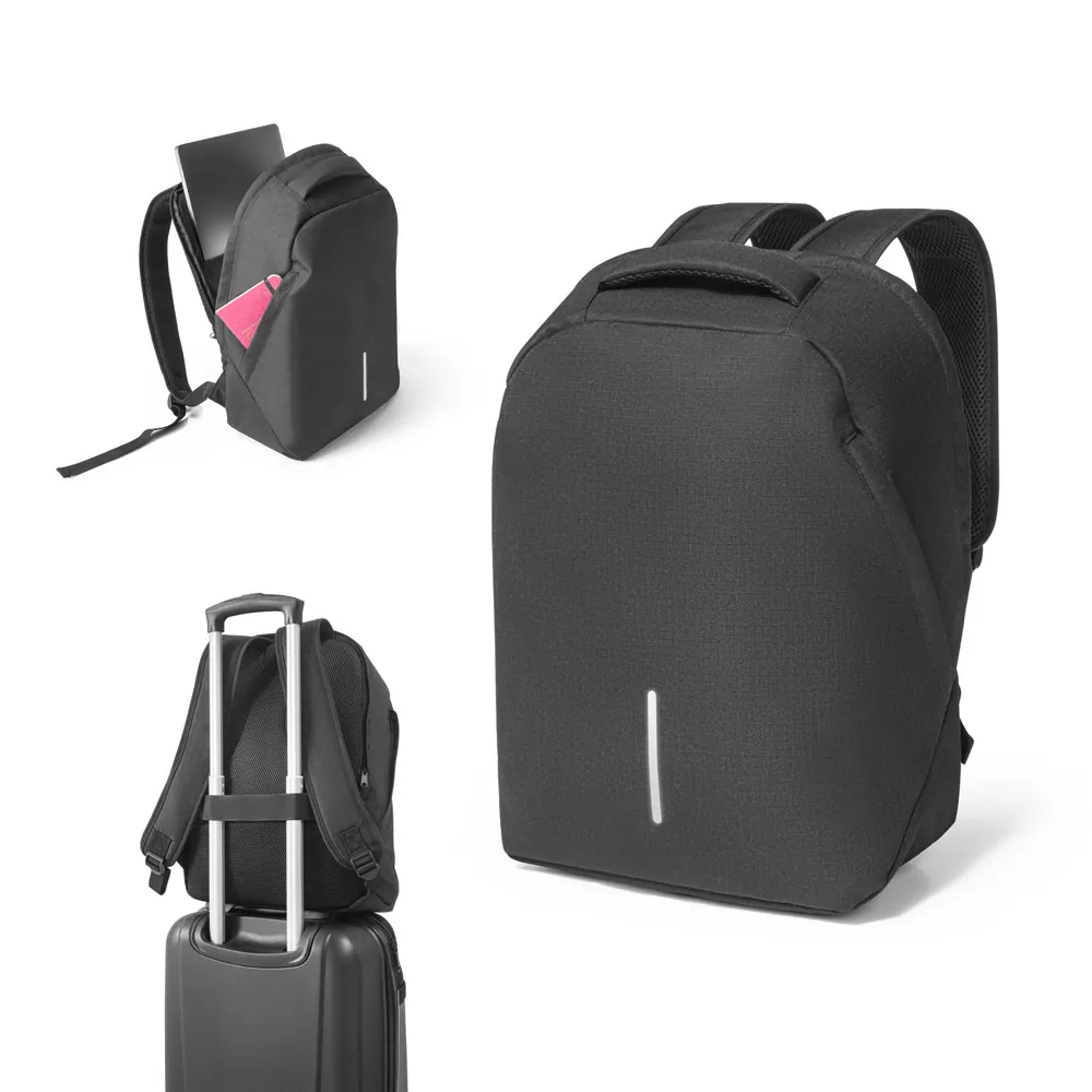 AUCKLAND. Mochila com sistema antirroubo para notebook (15.6") em 600D e ripstop (17 L)