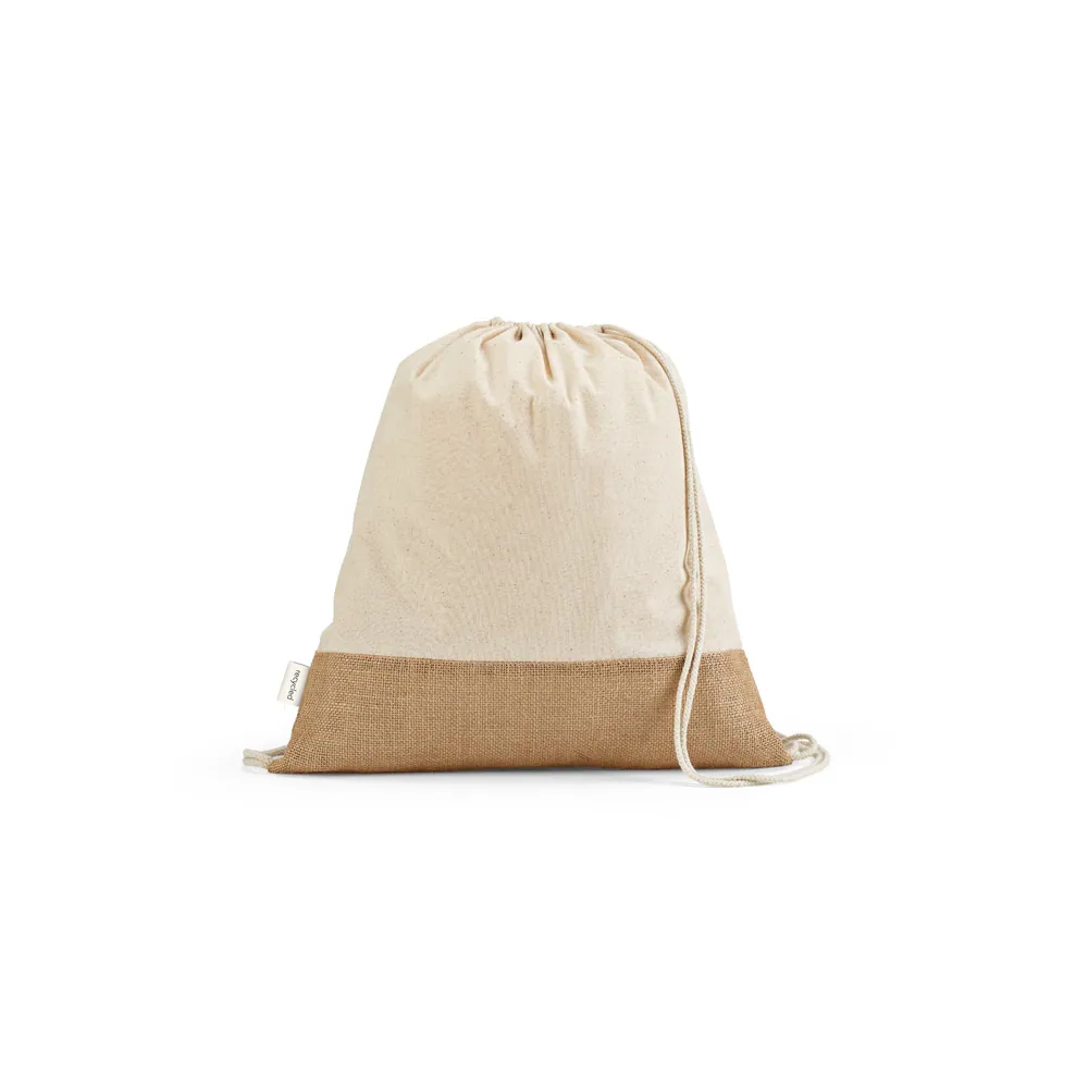 MALDIVAS BPACK. Sacola tipo mochila em 70% algodão reciclado e 30% poliéster reciclado (180 g/m²) com base em juta - Thumbnail 2